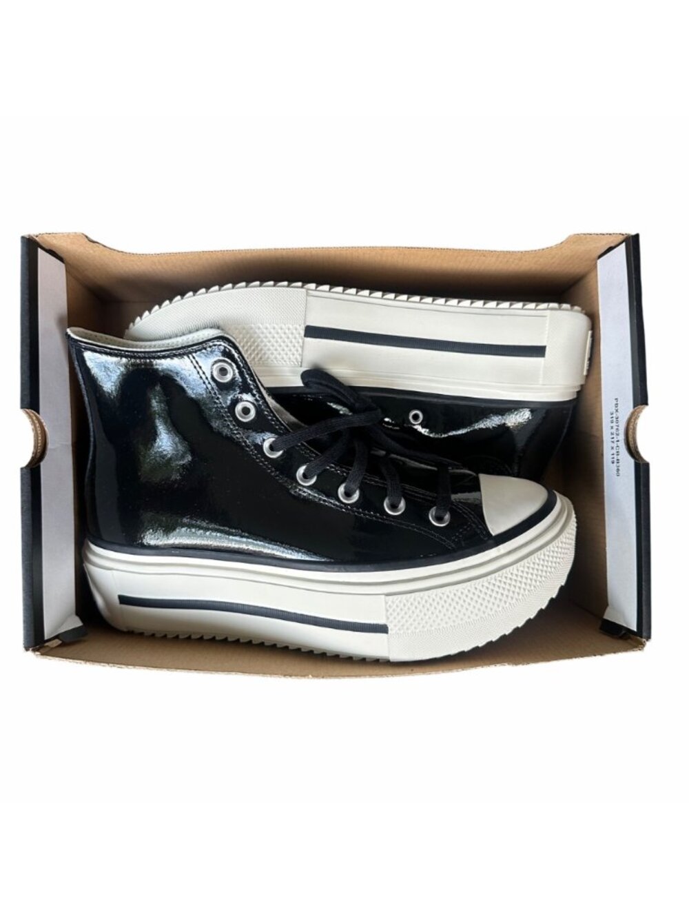 Converse Lift Double Stack Platform 7.5 Mens shoes sneaker Leather Black A12977C - Picture 8 of 10